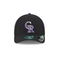 COLORADO ROCKIES YOUTH PLAYER REPLICA 9FORTY M-CROWN SNAPBACK ADJUSTABLE HAT - BLACK