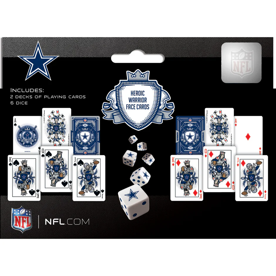 DALLAS COWBOYS 2-PACK CARD AND DICE SET