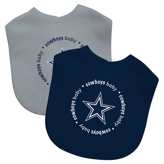 DALLAS COWBOYS  BABY BIBS - 2 PACK - BLUE/GRAY