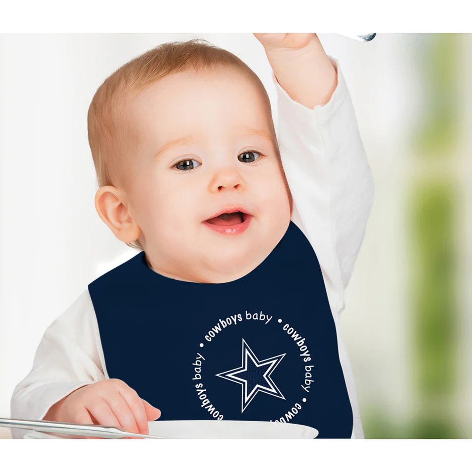 DALLAS COWBOYS  BABY BIBS - 2 PACK - BLUE/GRAY