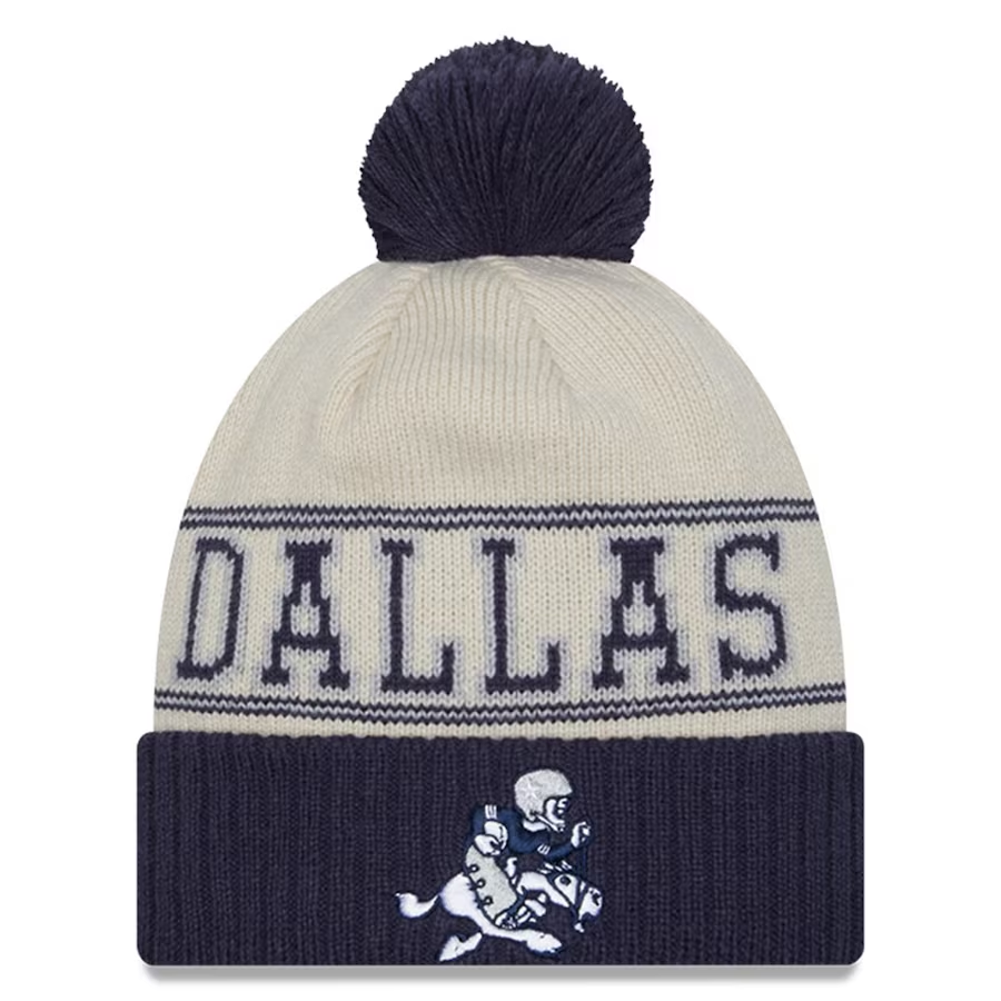 DALLAS COWBOYS 2023 NFL SIDELINE CUFFED KNIT WITH POM - HISTORIC