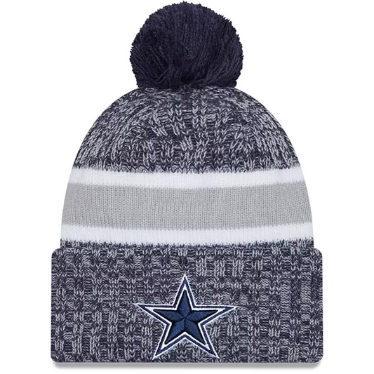 DALLAS COWBOYS 2023 NFL SIDELINE CUFFED KNIT WITH POM