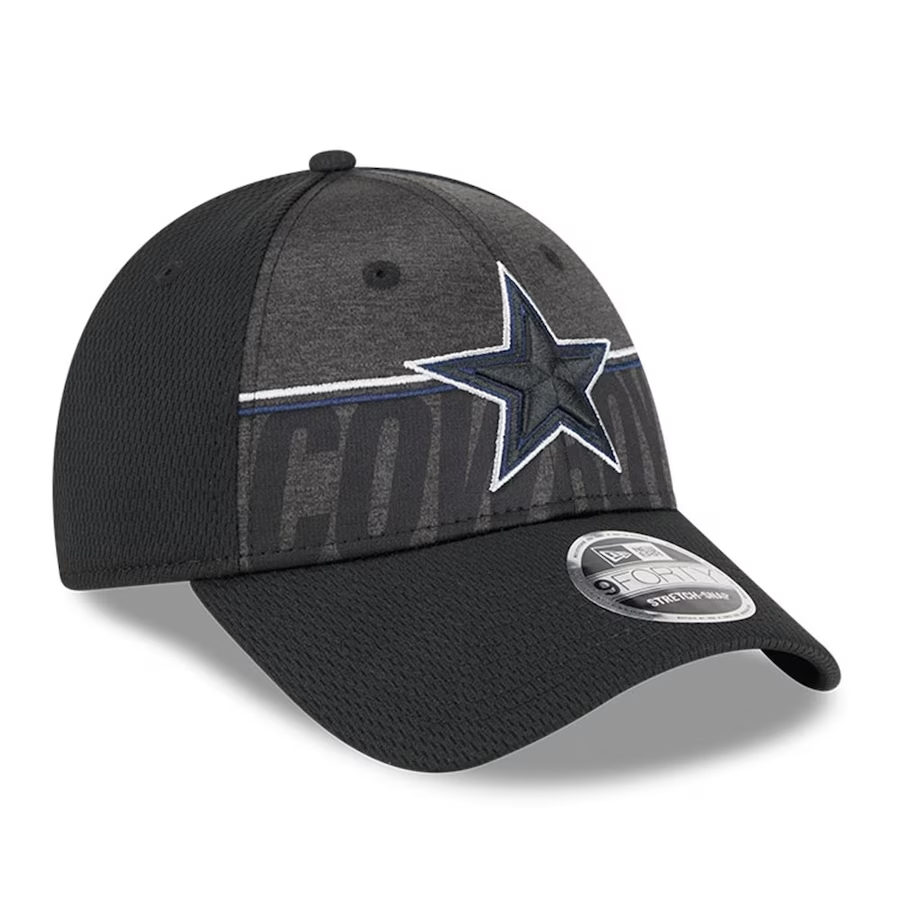 DALLAS COWBOYS 2023 TRAINING CAMP 9FORTY STRETCH SNAP ADJUSTABLE HAT-BLACK