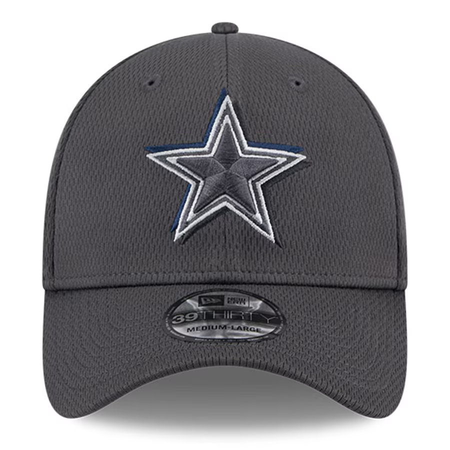 DALLAS COWBOYS 2024 NFL DRAFT HAT 39THIRTY FLEX FIT HAT - GRAPHITE