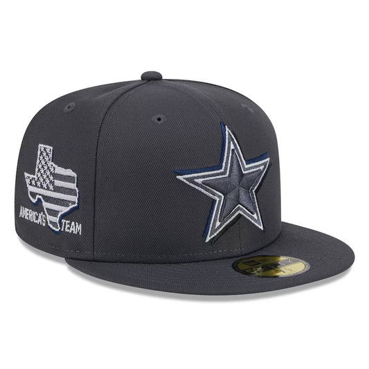 DALLAS COWBOYS 2024 NFL DRAFT HAT 59FIFTY FITTED HAT - GRAPHITE