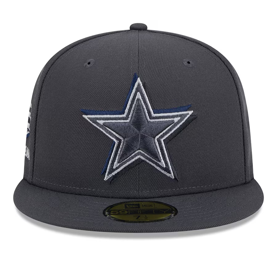 DALLAS COWBOYS 2024 NFL DRAFT HAT 59FIFTY FITTED HAT - GRAPHITE