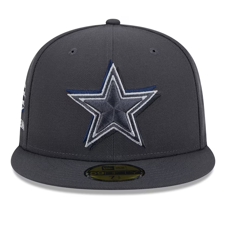 DALLAS COWBOYS 2024 NFL DRAFT HAT 59FIFTY FITTED HAT - GRAPHITE