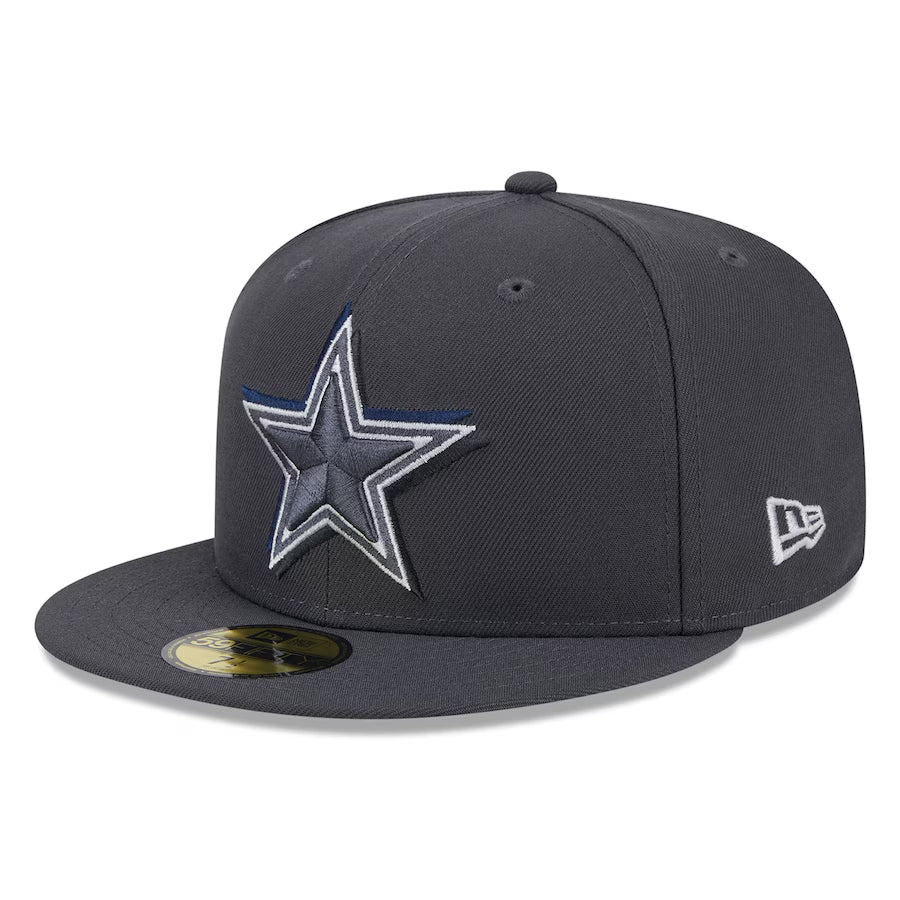DALLAS COWBOYS 2024 NFL DRAFT HAT 59FIFTY FITTED HAT - GRAPHITE