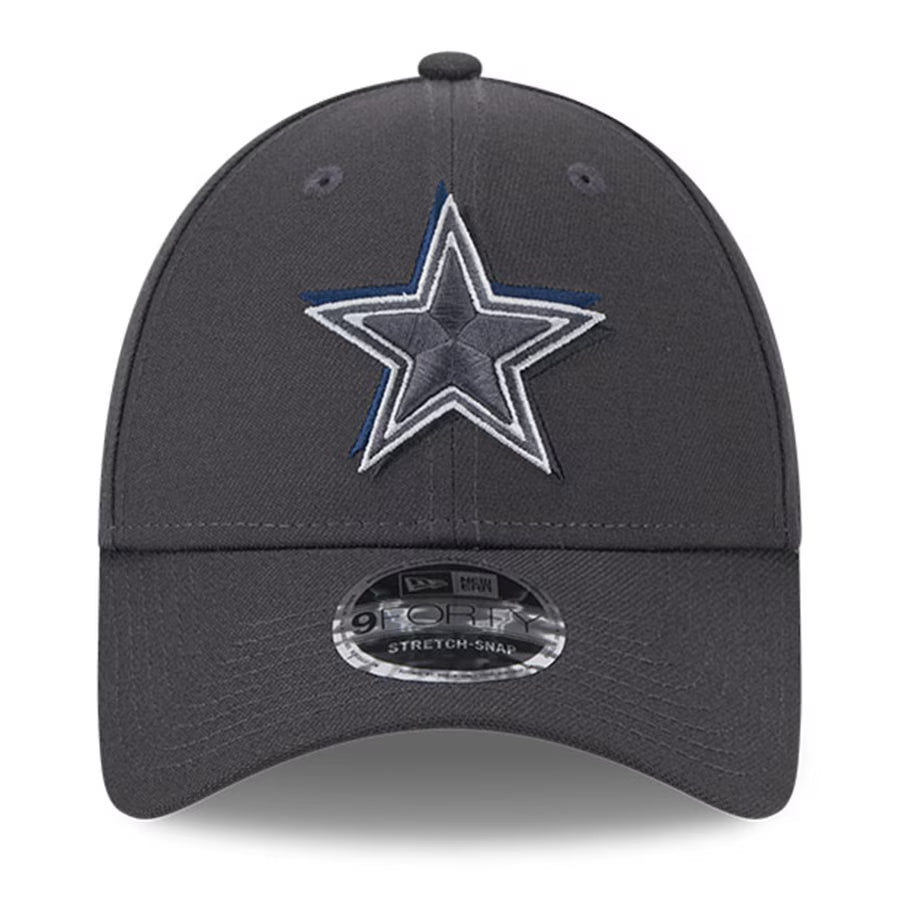 DALLAS COWBOYS 2024 NFL DRAFT HAT 9FORTY STRETCH-SNAP ADJUSTABLE HAT - GRAPHITE