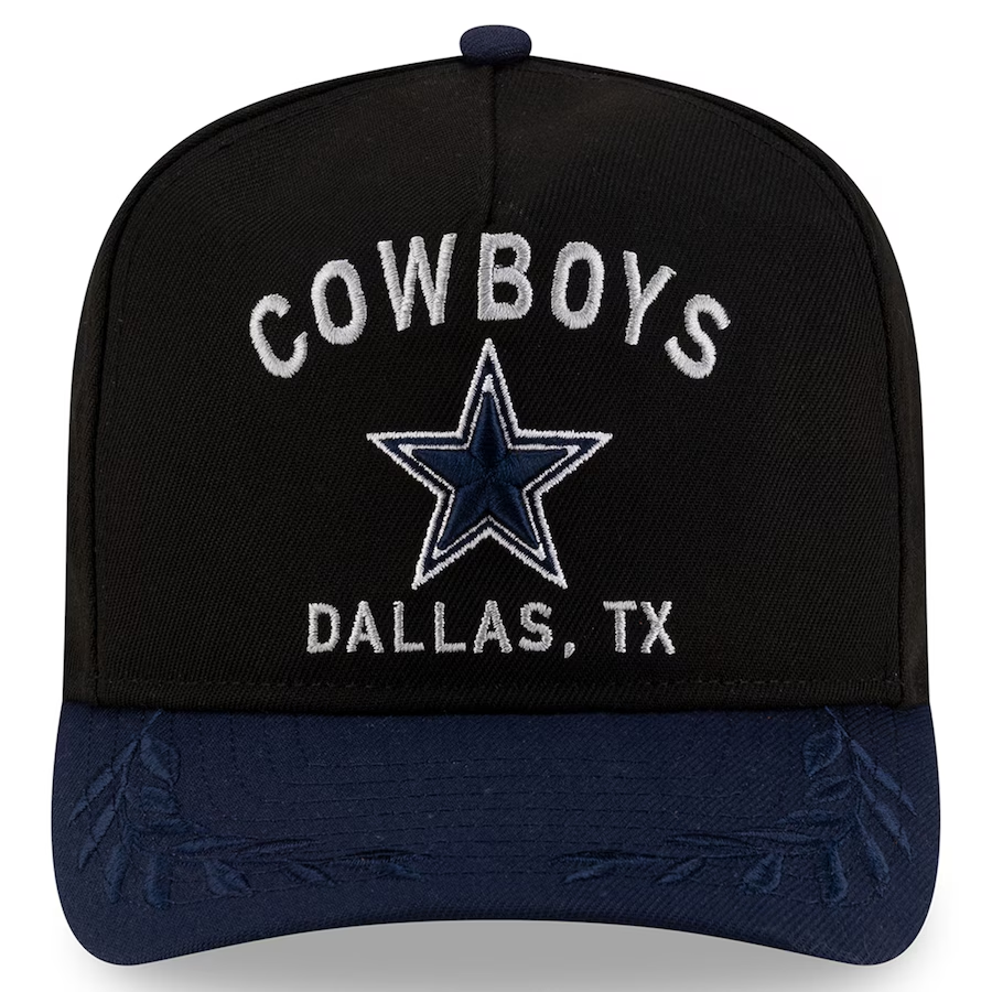 DALLAS COWBOYS 2025 NFL DRAFT 9FIFTY A-FRAME SNAPBACK HAT - BLACK/NAVY