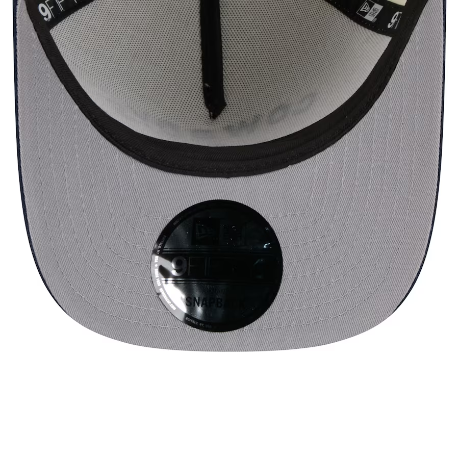 DALLAS COWBOYS 2025 NFL DRAFT 9FIFTY A-FRAME SNAPBACK HAT - CHROME WHITE/NAVY
