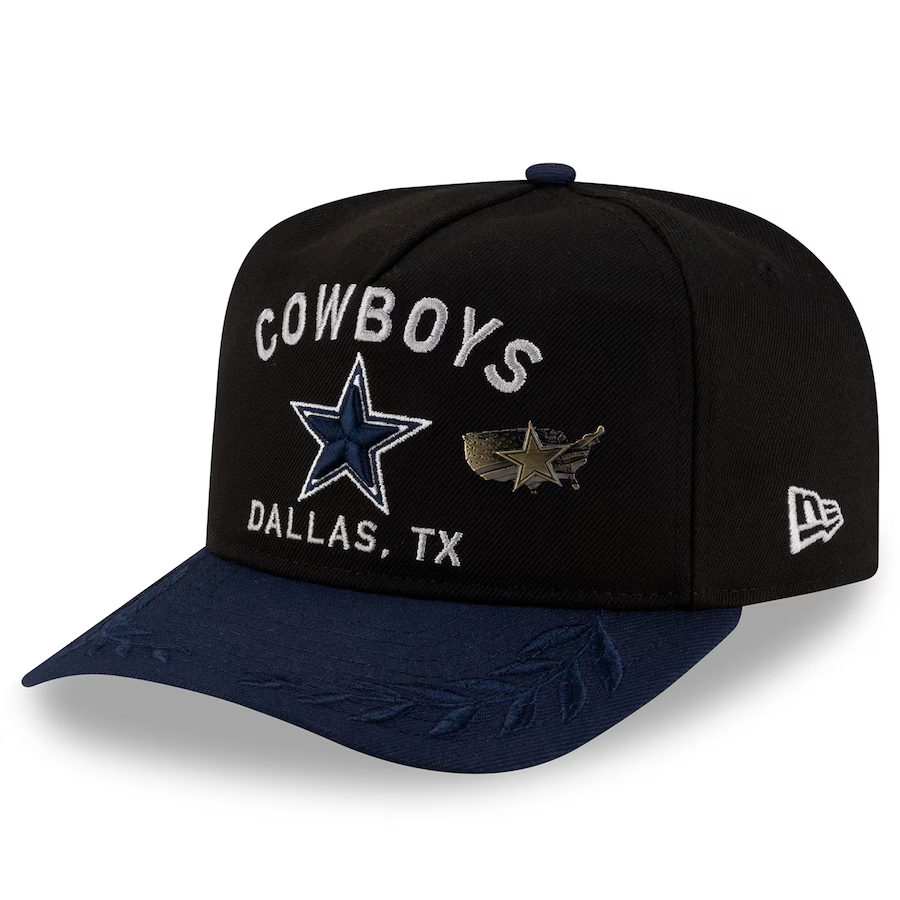 DALLAS COWBOYS 2025 NFL DRAFT A-FRAME 59FIFTY FITTED HAT - BLACK/NAVY