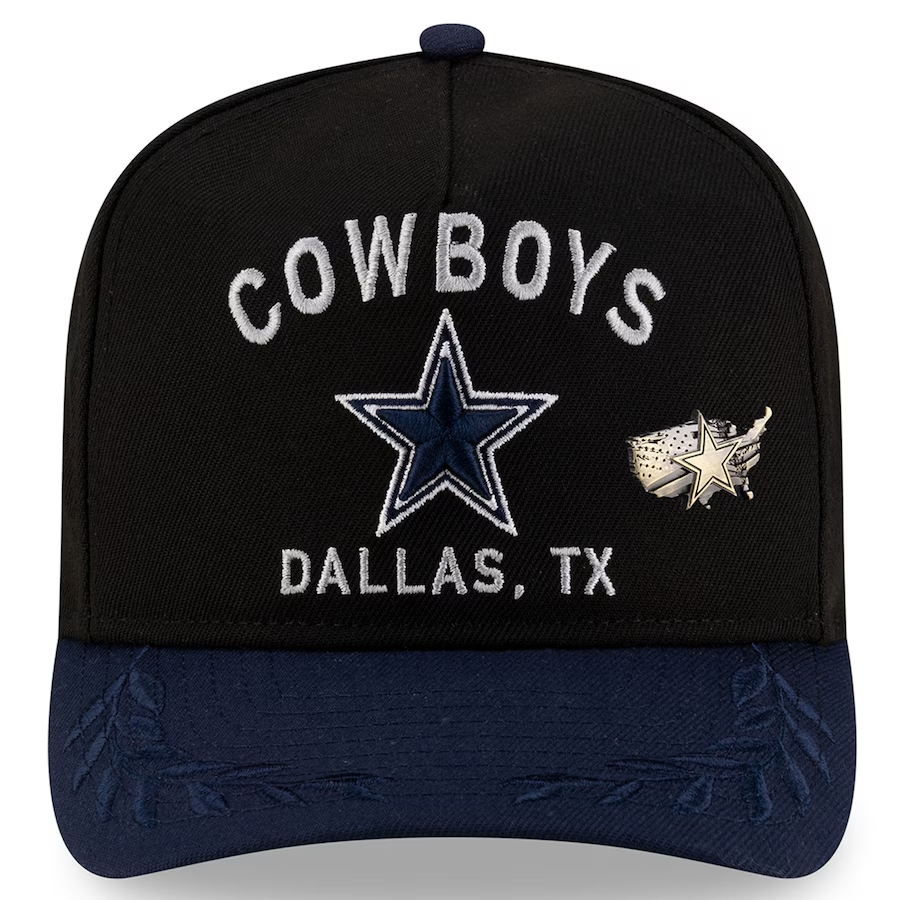 DALLAS COWBOYS 2025 NFL DRAFT A-FRAME 59FIFTY FITTED HAT - BLACK/NAVY