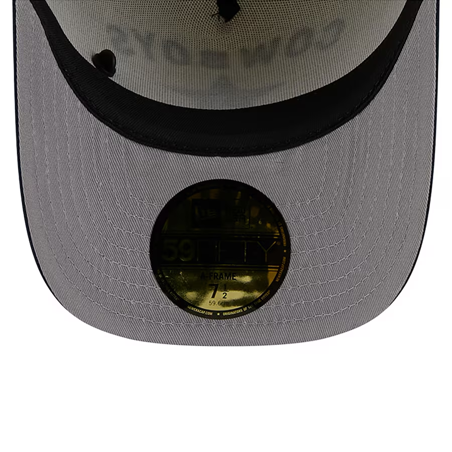 DALLAS COWBOYS 2025 NFL DRAFT A-FRAME 59FIFTY FITTED HAT - CHROME WHITE/NAVY