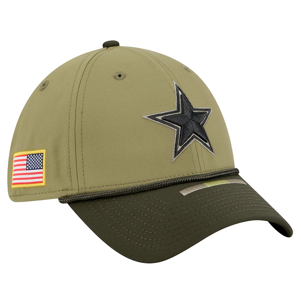 DALLAS COWBOYS 2025 NFL SALUTE TO SERVICE 39THIRTY FLEX FIT HAT - GREEN