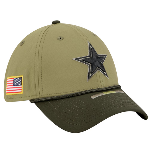 DALLAS COWBOYS 2025 NFL SALUTE TO SERVICE 39THIRTY FLEX FIT HAT - GREEN