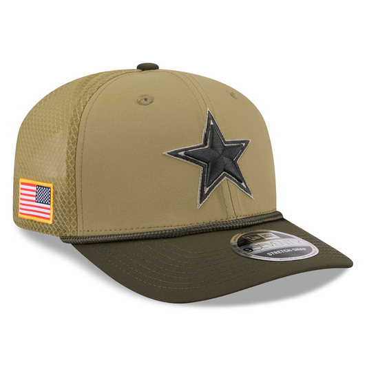 DALLAS COWBOYS 2025 NFL SALUTE TO SERVICE 9SEVENTY ADJUSTABLE HAT - GREEN