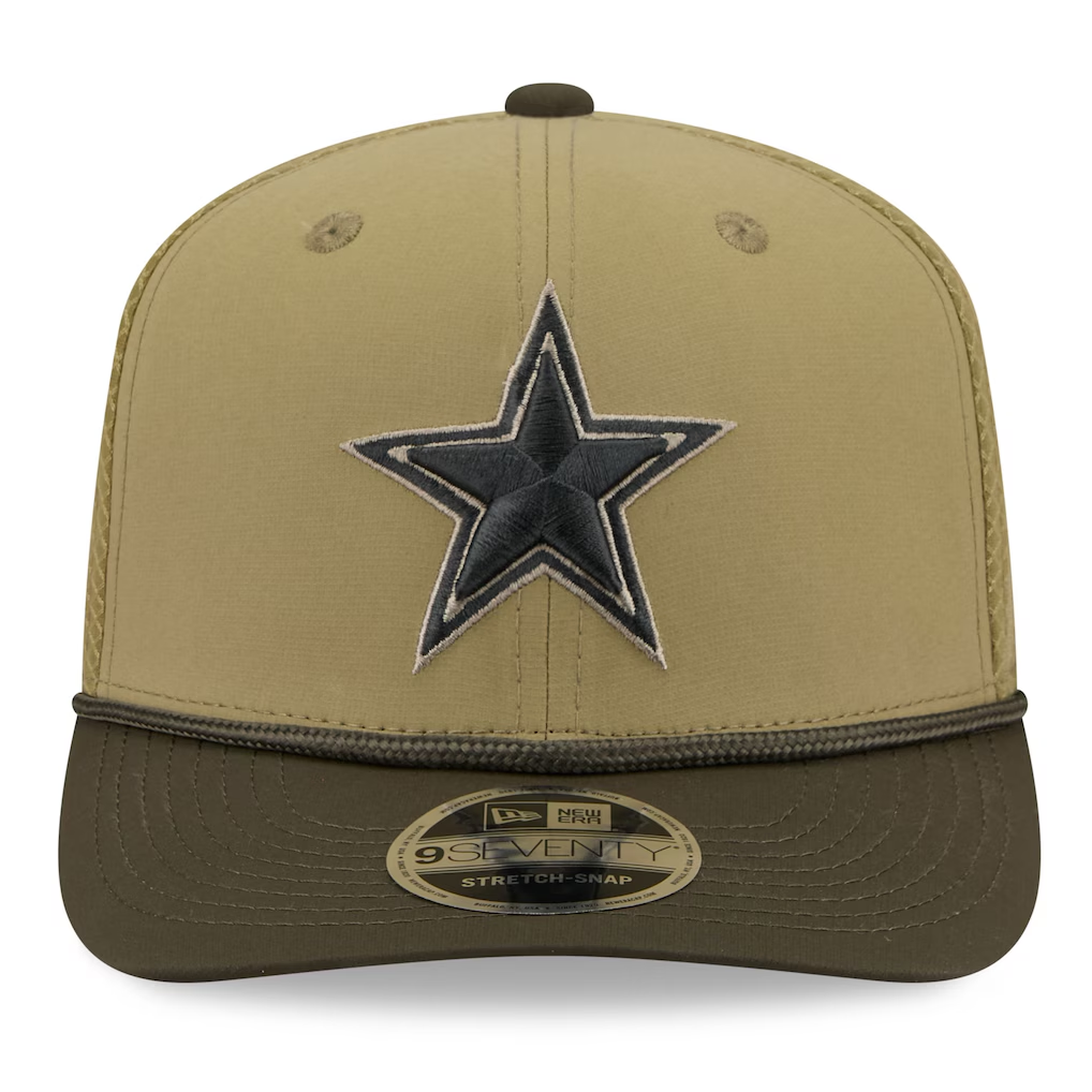 DALLAS COWBOYS 2025 NFL SALUTE TO SERVICE 9SEVENTY ADJUSTABLE HAT - GREEN