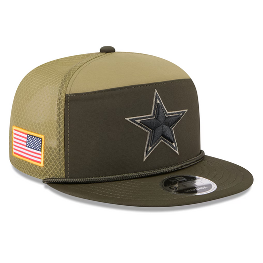 DALLAS COWBOYS 2025 NFL SALUTE TO SERVICE SPLIT PANEL 9FIFTY SNAPBACK HAT - DARK GREEN
