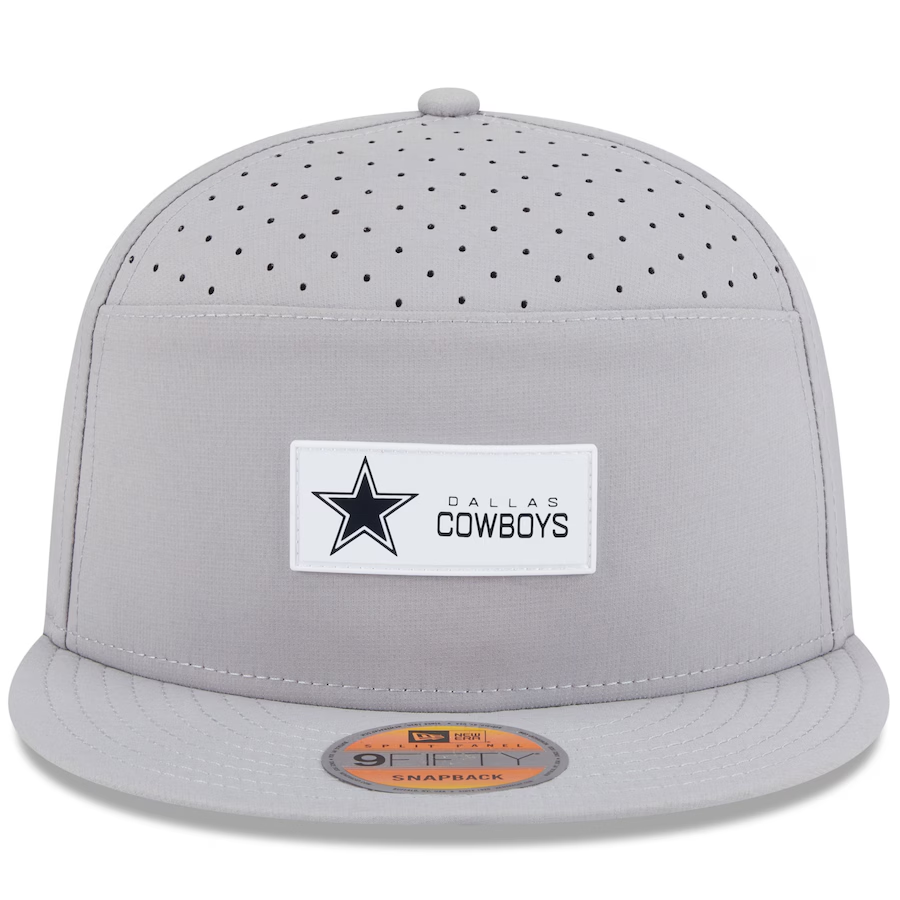 DALLAS COWBOYS 2025 NFL SIDELINE 9FIFTY SPLIT SNAPBACK HAT - GRAY