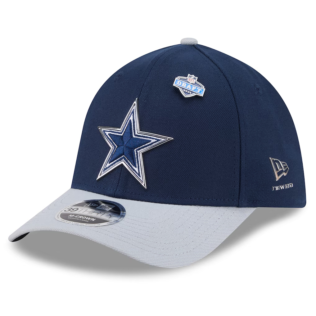 DALLAS COWBOYS 2026 NFL DRAFT 39THIRTY M-CROWN FLEX FIT HAT - NAVY/GRAY