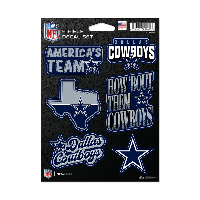 DALLAS COWBOYS 6-PIECE DECAL SET