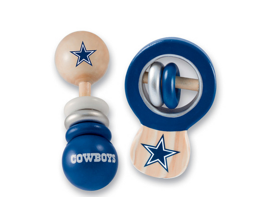 DALLAS COWBOYS BABY WOOD RATTLES