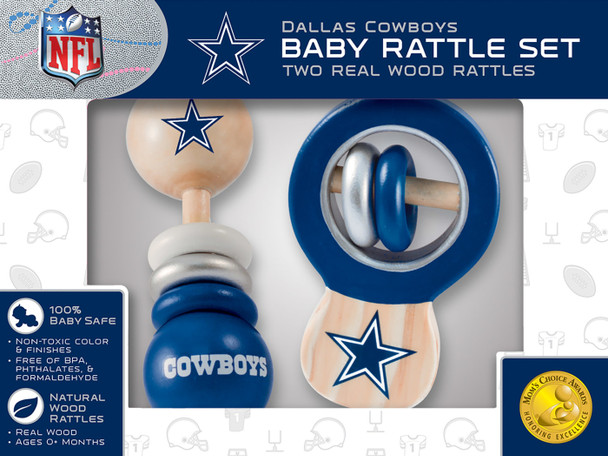 DALLAS COWBOYS BABY WOOD RATTLES
