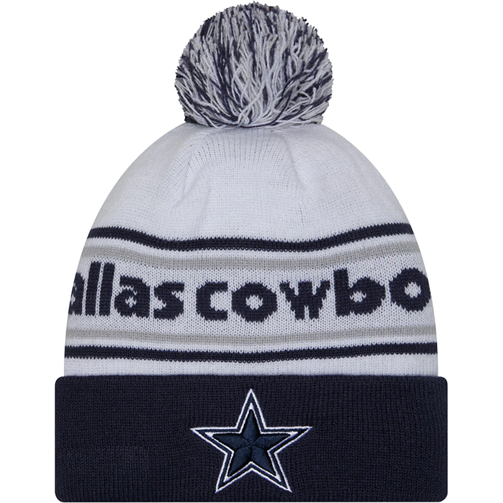 DALLAS COWBOYS BANDED CUFFED KNIT  WITH POM