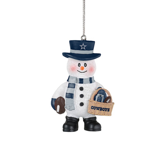 DALLAS COWBOYS BASKET SNOWMAN ORNAMENT