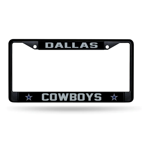 DALLAS COWBOYS BLACK CHROME METAL LICENSE PLATE FRAME