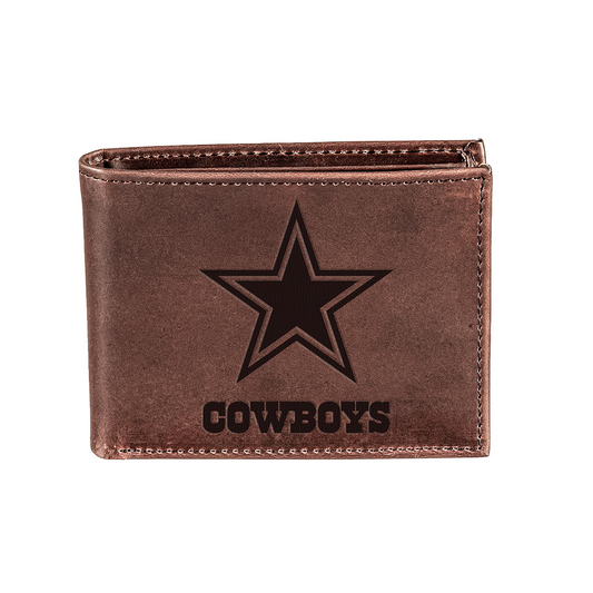 DALLAS COWBOYS BROWN BI-FOLD LEATHER WALLET