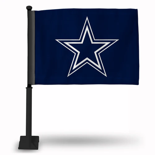 DALLAS COWBOYS CAR FLAG - BLACK POLE