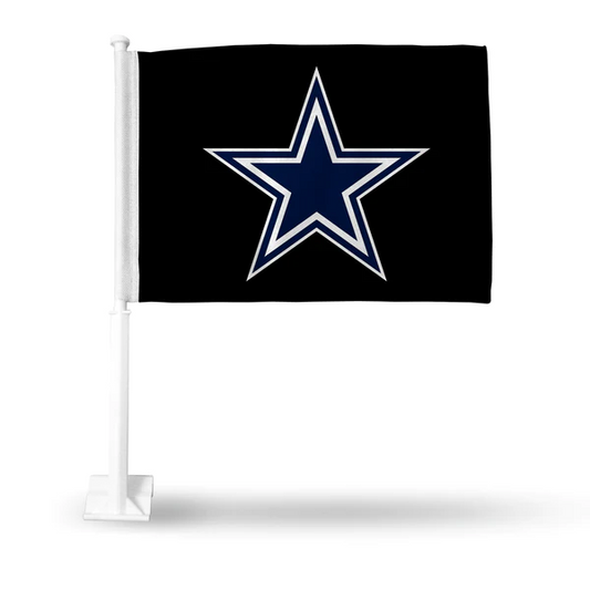 DALLAS COWBOYS CAR FLAG - NAVY FLAG WITH WHITE POLE