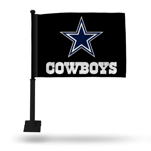 DALLAS COWBOYS CAR FLAG - WORDMARK BLACK POLE