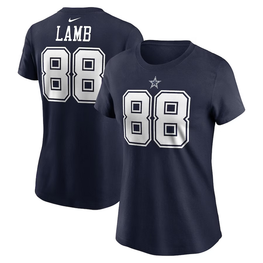 DALLAS COWBOYS CEEDEE LAMB  WOMEN'S NAME & NUMBER T-SHIRT