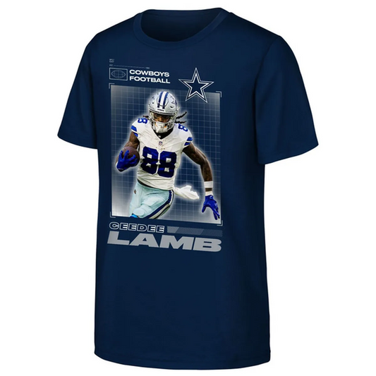 DALLAS COWBOYS CEEDEE LAMB YOUTH HEROIC T-SHIRT - NAVY