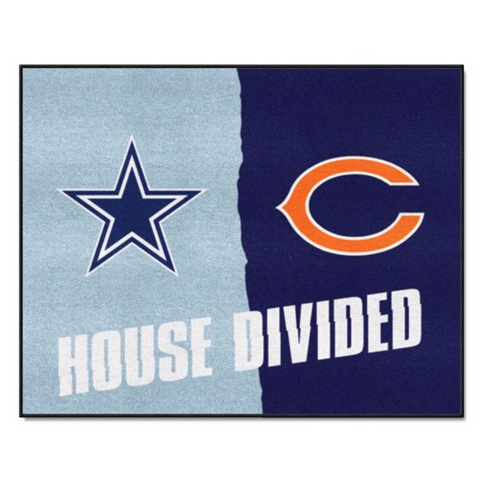 DALLAS COWBOYS / CHICAGO BEARS HOUSE DIVIDED 34" X 42.5" MAT