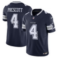 DALLAS COWBOYS DAK PRESCOTT MEN'S FUSE LIMITED JERSEY - NAVY