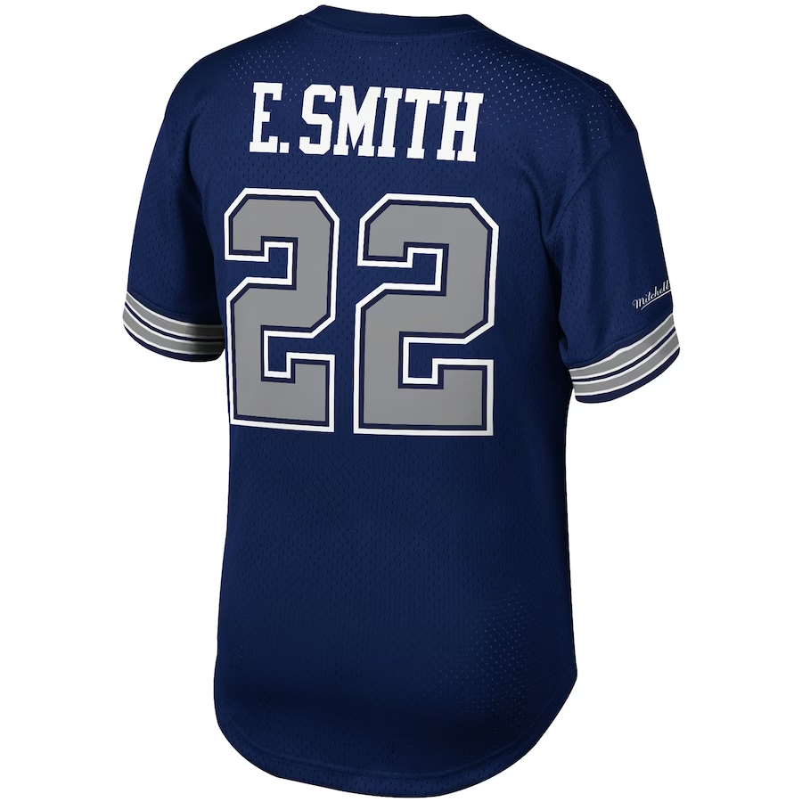 DALLAS COWBOYS EMMITT SMITH MESH NAME NUMBER JERSEY - NAVY