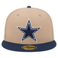 DALLAS COWBOYS EVERGREEN BASIC LOGO 59FIFTY FITTED HAT - LIGHT BEIGE/NAVY
