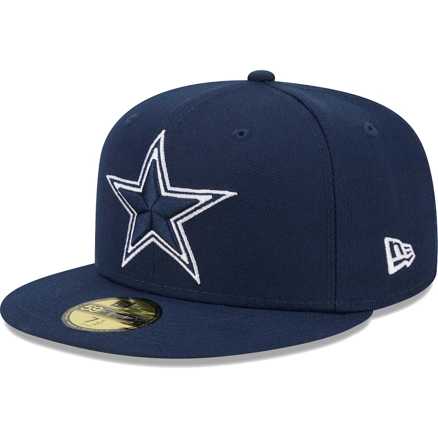 DALLAS COWBOYS EVERGREEN BASIC LOGO 59FIFTY FITTED HAT - NAVY