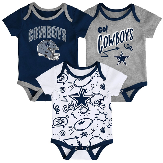 DALLAS COWBOYS INFANT ALL DAY PLAY 3-PIECE BODYSUIT SET