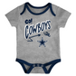 DALLAS COWBOYS INFANT ALL DAY PLAY 3-PIECE BODYSUIT SET