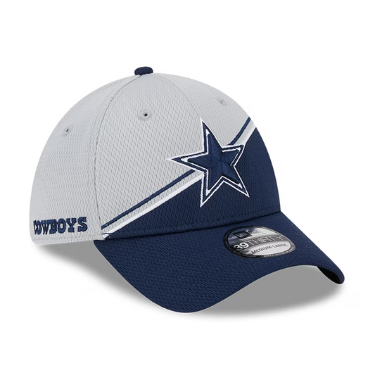 DALLAS COWBOYS JR 2023 SIDELINE 39THIRTY FLEX FIT HAT - GRAY/BLUE