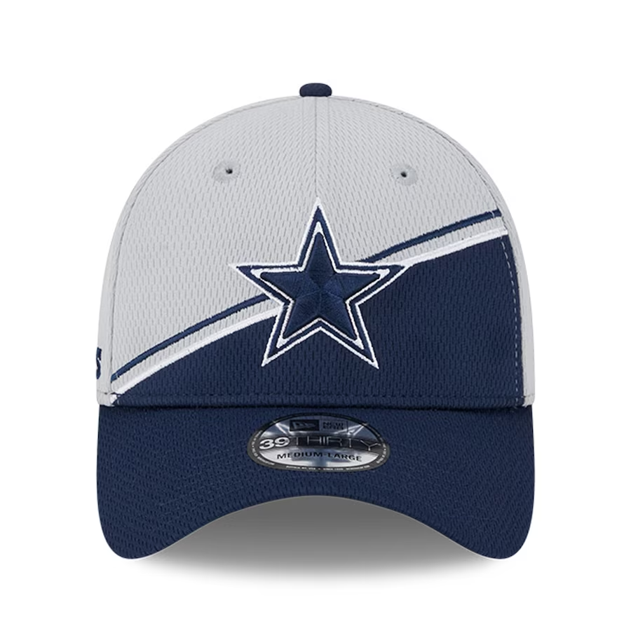 DALLAS COWBOYS JR 2023 SIDELINE 39THIRTY FLEX FIT HAT - GRAY/BLUE