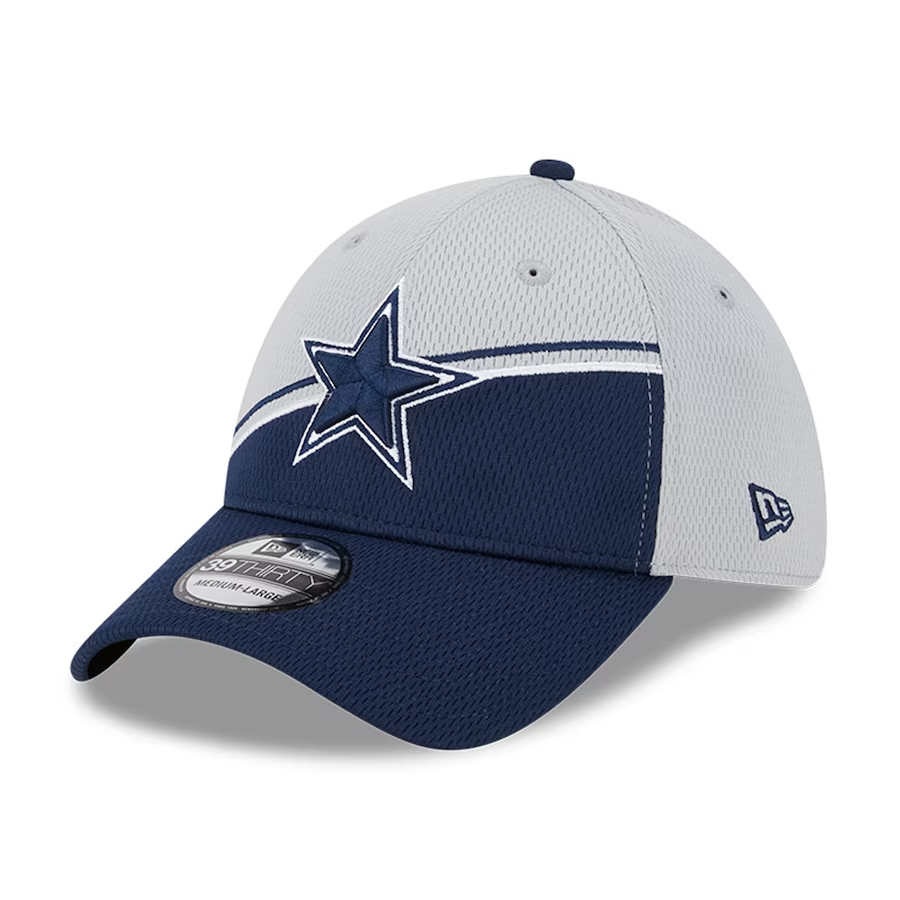 DALLAS COWBOYS JR 2023 SIDELINE 39THIRTY FLEX FIT HAT - GRAY/BLUE