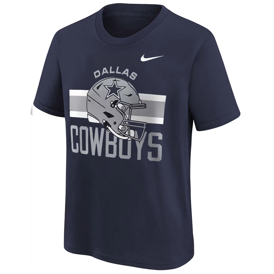 DALLAS COWBOYS KIDS NIKE HELMET STRIPE T-SHIRT - NAVY