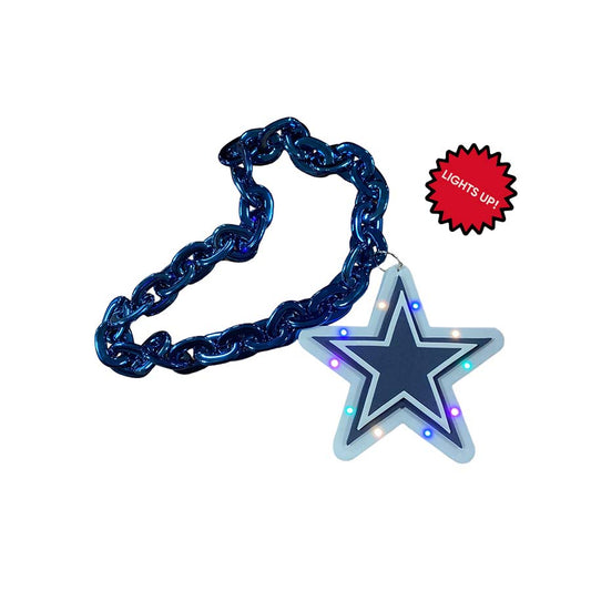 DALLAS COWBOYS LED LIGHT UP FAN CHAIN - BLUE