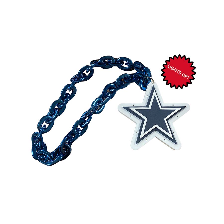 DALLAS COWBOYS LED LIGHT UP FAN CHAIN - BLUE